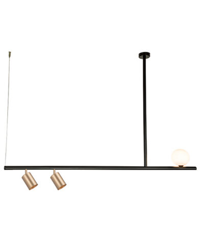 Zambelis Lights Μοντέρνο Κρεμαστό Φωτιστικό Τρίφωτο Ράγα σε Μαύρο Χρώμα 22227